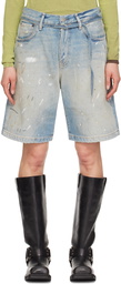 Acne Studios Blue Loose-Fit Denim Shorts