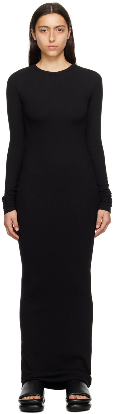 ÉTERNE Black Crewneck Maxi Dress