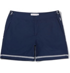 Orlebar Brown - Bulldog Mid-Length Stripe-Trimmed Swim Shorts - Men - Navy