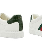 Gucci Men's Leather Ace Sneakers in White/Blue
