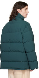 Jil Sander Green Funnel Neck Down Jacket