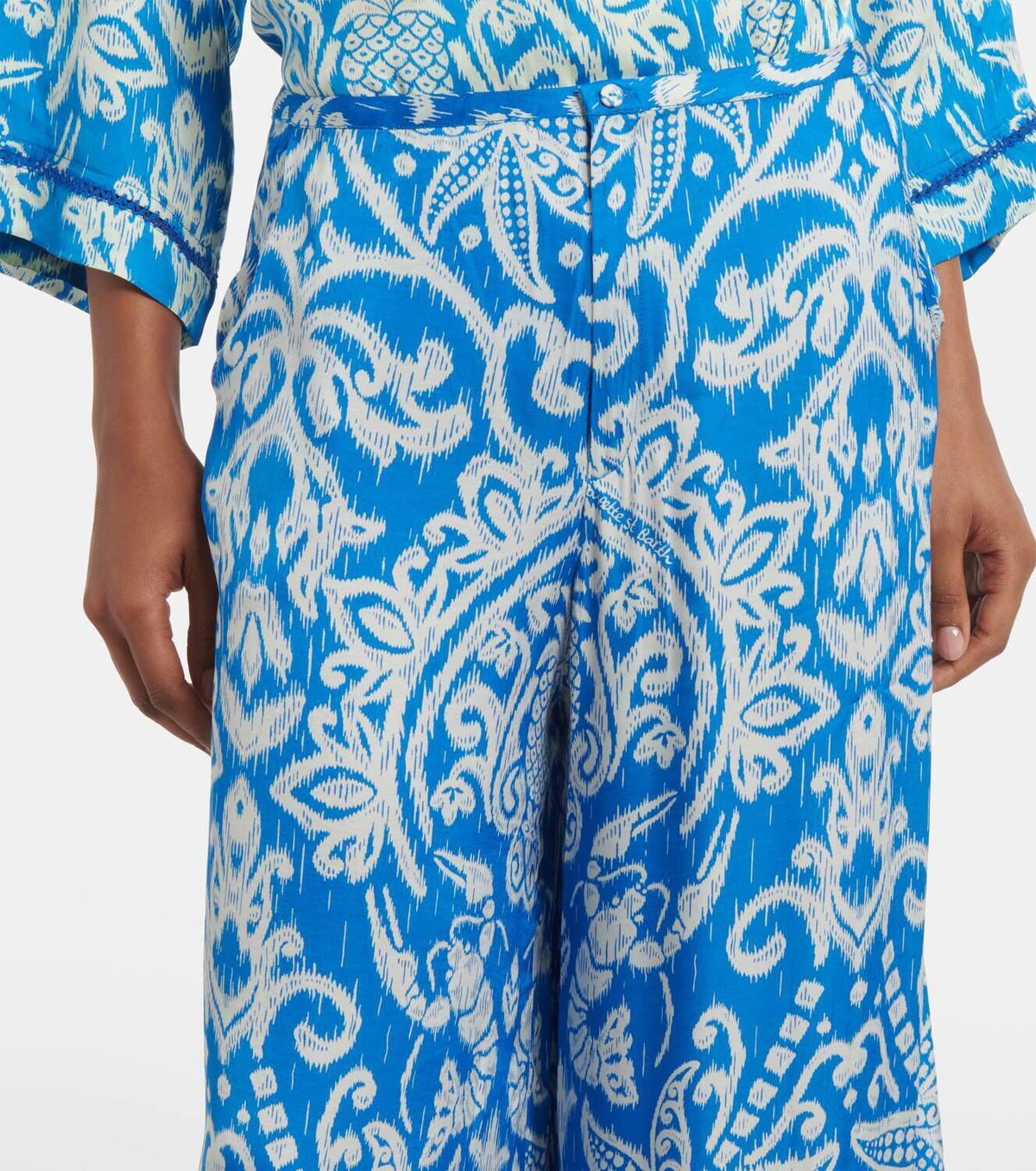 Poupette St Barth Clea high-rise printed wide-leg pants