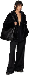 stein Black Acrylic Faux-Fur Jacket