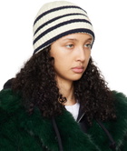 Marni Off-White & Navy Ribbed Wool Beanie