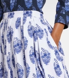 Carolina Herrera Floral cotton-blend midi skirt