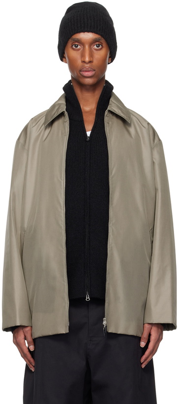 Photo: ATON Gray Padded Zip-Up Jacket