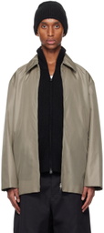 ATON Gray Padded Zip-Up Jacket