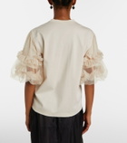 Noir Kei Ninomiya Ruffled tulle-trimmed cotton T-shirt