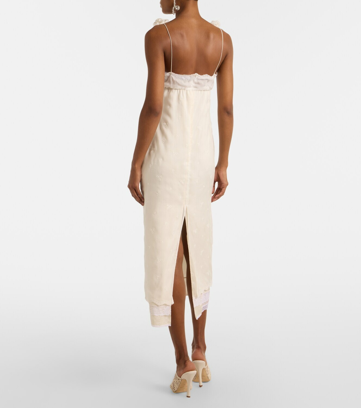 Magda Butrym Embroidered silk, wool and cotton-blend midi dress