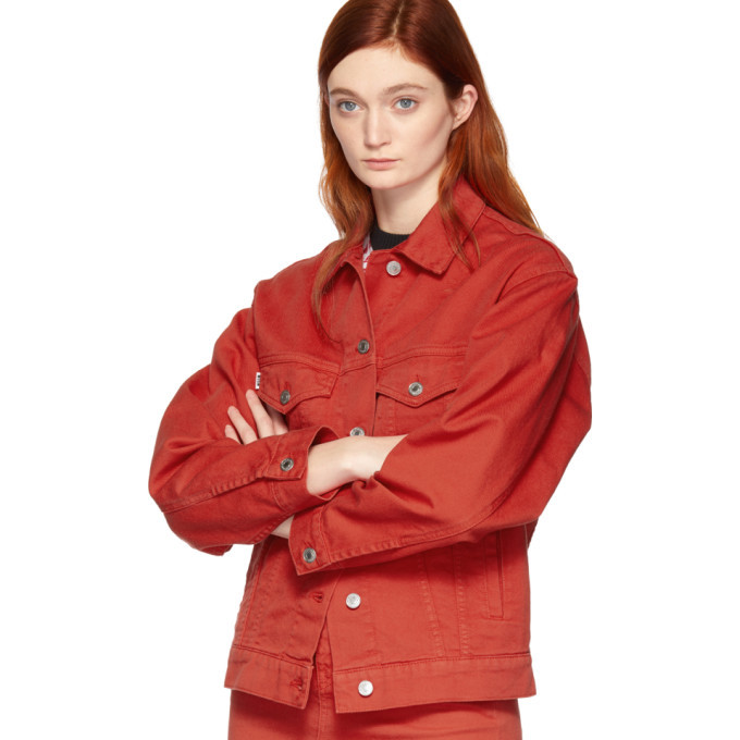 Msgm デニムジャケット RED MSGM SSENSE Exclusive Red Denim Jacket MSGM