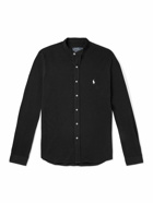Polo Ralph Lauren - Logo-Embroidered Grandad-Collar Cotton-Jersey Shirt - Black