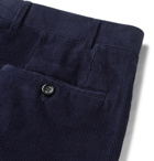 Canali - Midnight-Blue Slim-Fit Kei Cotton-Corduroy Suit Trousers - Navy