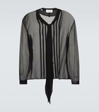 Saint Laurent Lavallière silk crêpe de chine shirt