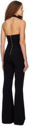 Balmain Black Cowl Neck Jumpsuit