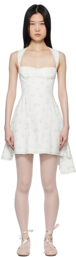 Photo: Yuhan Wang SSENSE Exclusive White Floral Print Denim Minidress