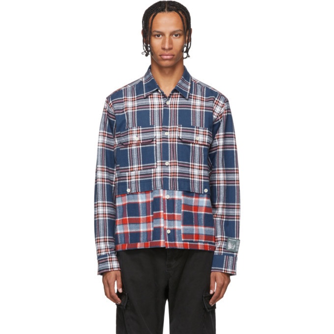 Photo: Reese Cooper Blue and Red Double Layered Flannel Shirt