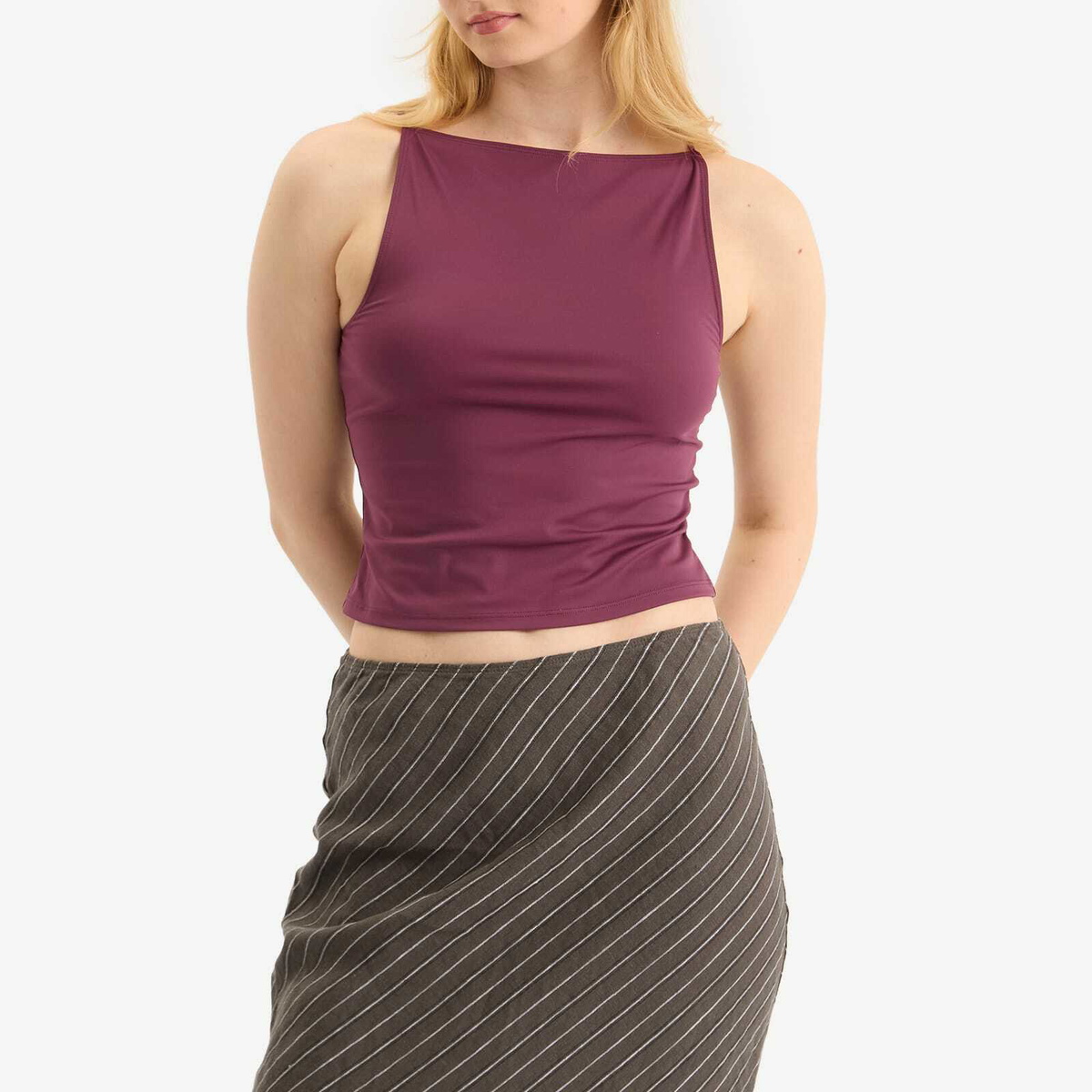 Good American Women's Weightless Scuba Sleeveless Tank in Fig