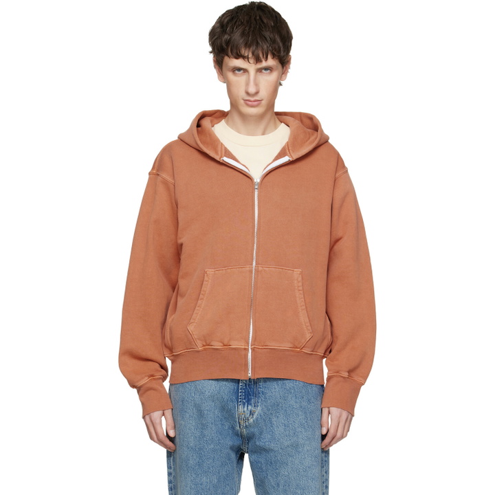 Photo: Les Tien Orange Heavyweight Zip Hoodie