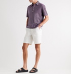 Massimo Alba - Striped Cotton and Linen-Blend Polo Shirt - Purple