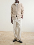 Altea - Ribbed Virgin Wool Cardigan - Neutrals