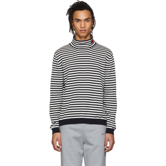 Photo: Moncler White and Black Maglia Turtleneck