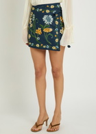 Agua BY Agua Bendita Luna Floral-print Linen Mini Wrap Skirt Multicoloured