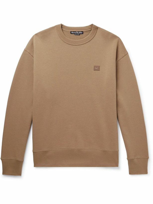 Photo: Acne Studios - Fonbar Logo-Appliquéd Cotton-Jersey Sweatshirt - Brown