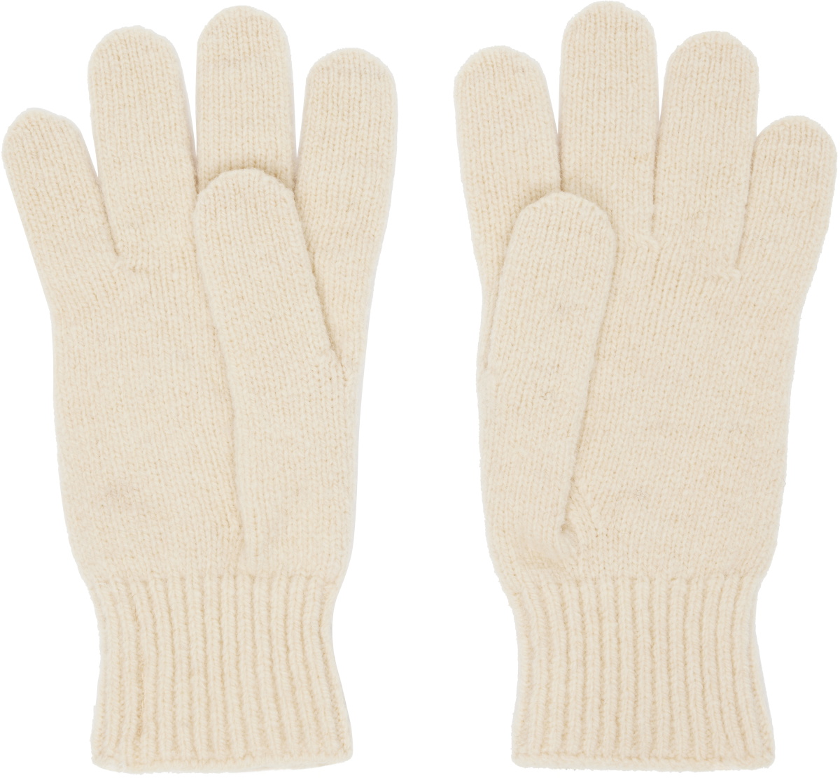 Baserange Off-White Ribbed Gloves
