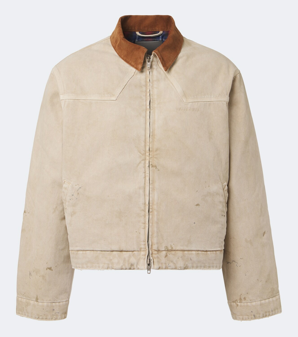 Balenciaga Corduroy-trimmed canvas blouson jacket