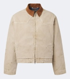 Balenciaga Corduroy-trimmed canvas blouson jacket