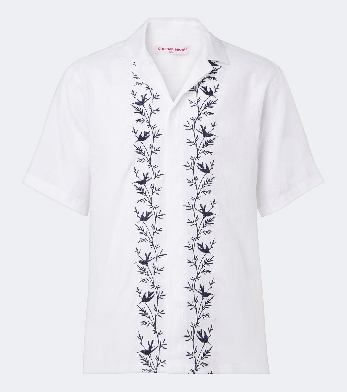 Orlebar Brown Maitan embroidered linen shirt
