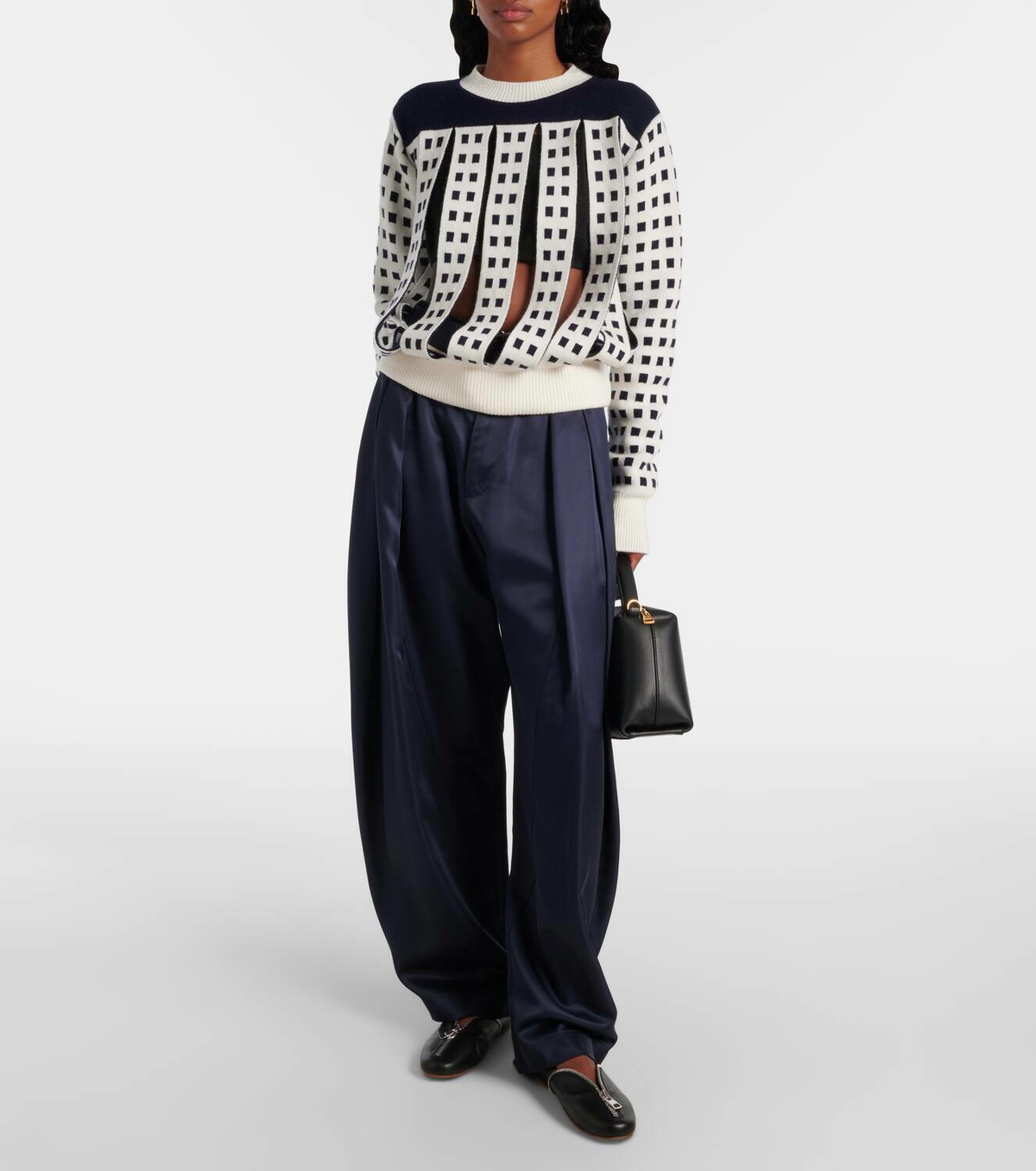 JW Anderson Belted high-rise barrel-leg pants