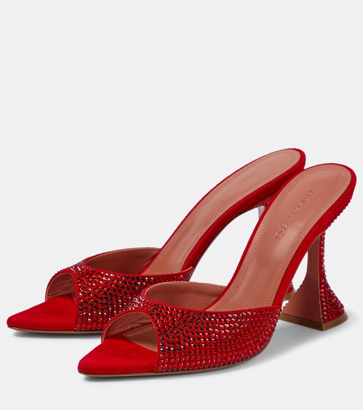 Amina Muaddi Caroline crystal-embellished suede mules