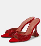 Amina Muaddi Caroline crystal-embellished suede mules