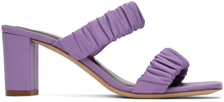 Photo: Staud Purple Frankie Ruched Heeled Sandals