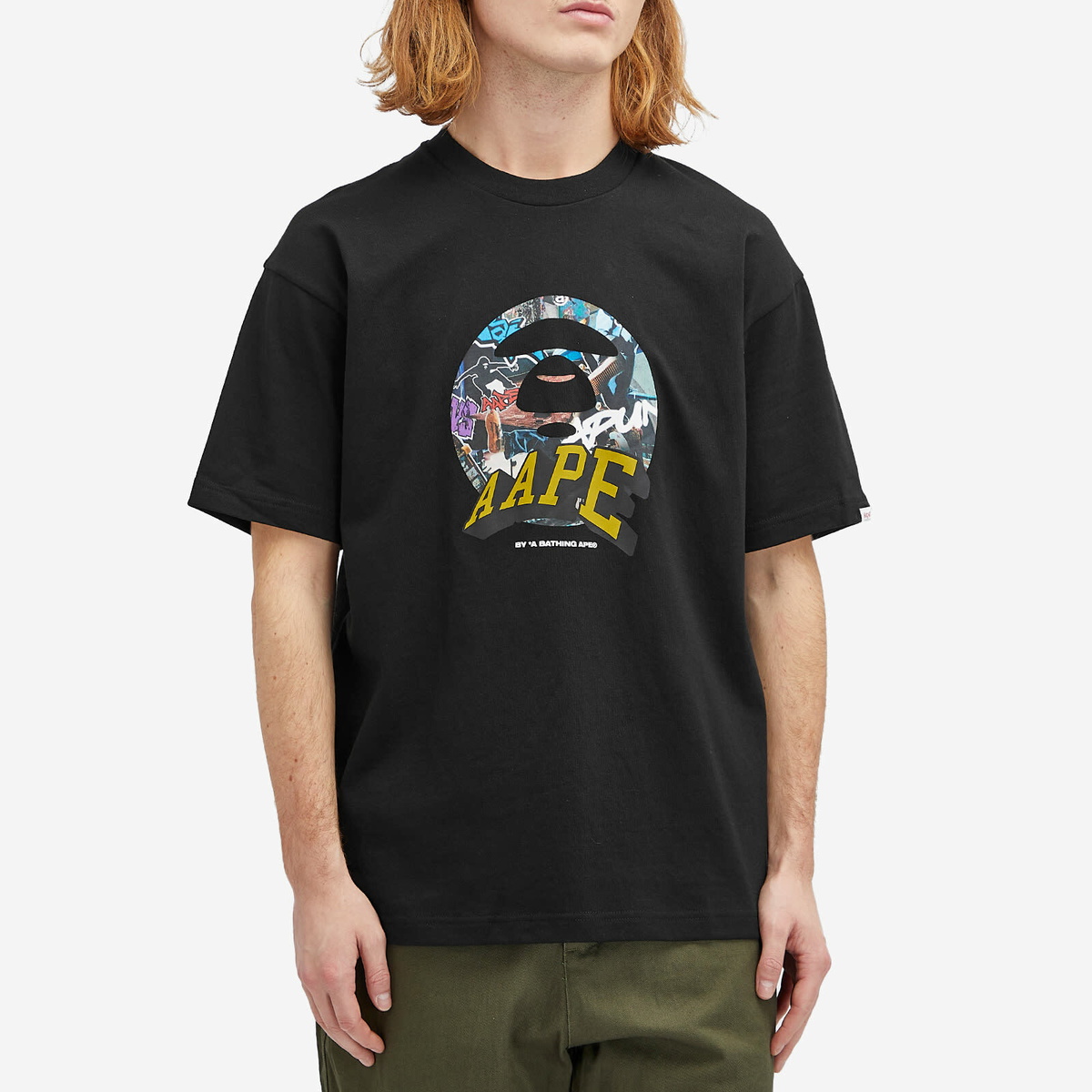 Men's AAPE Skate Stamp T-Shirt in Black