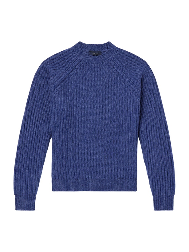Photo: SEASE - Ribbed Cashmere Sweater - Blue