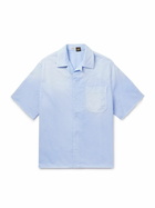 LOEWE - Paula's Ibiza Convertible-Collar Logo-Appliquéd Frayed Cotton-Twill Shirt - Blue