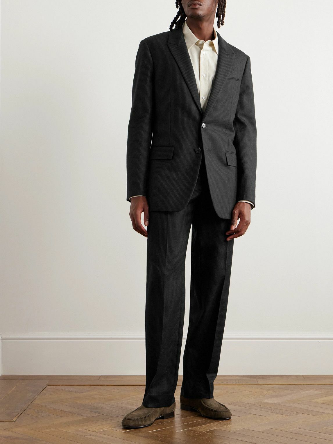 The Row - Laydon Pinstriped Virgin Wool Suit Jacket - Gray The Row