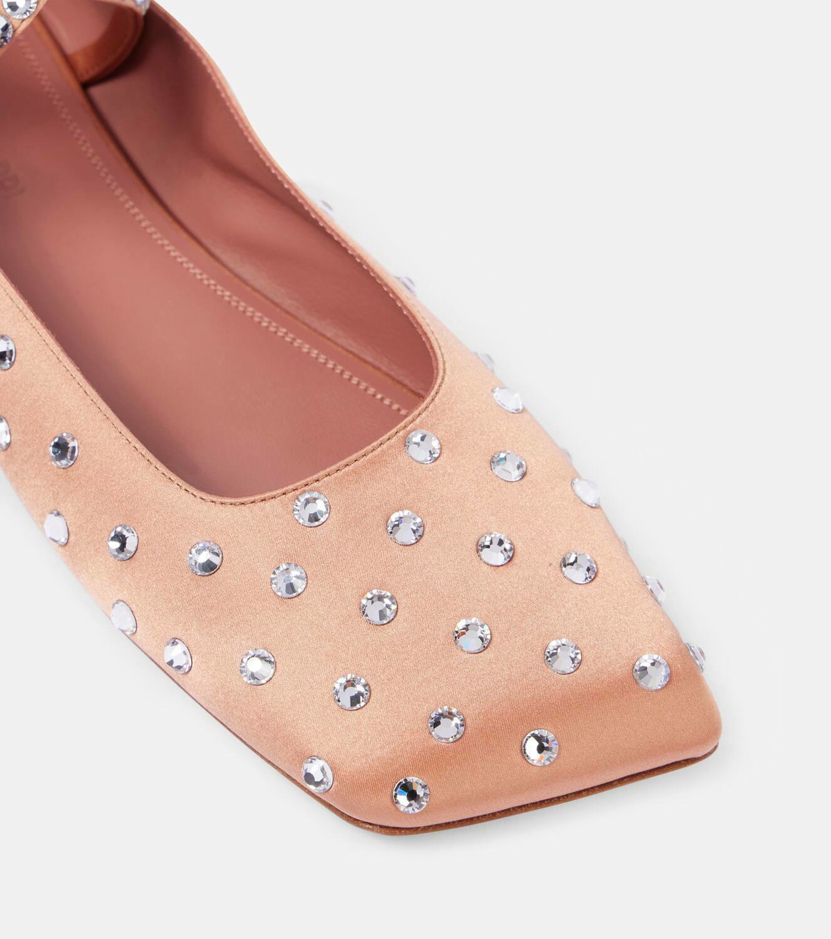 Amina Muaddi Ane crystal-embellished satin ballet flats