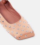 Amina Muaddi Ane crystal-embellished satin ballet flats