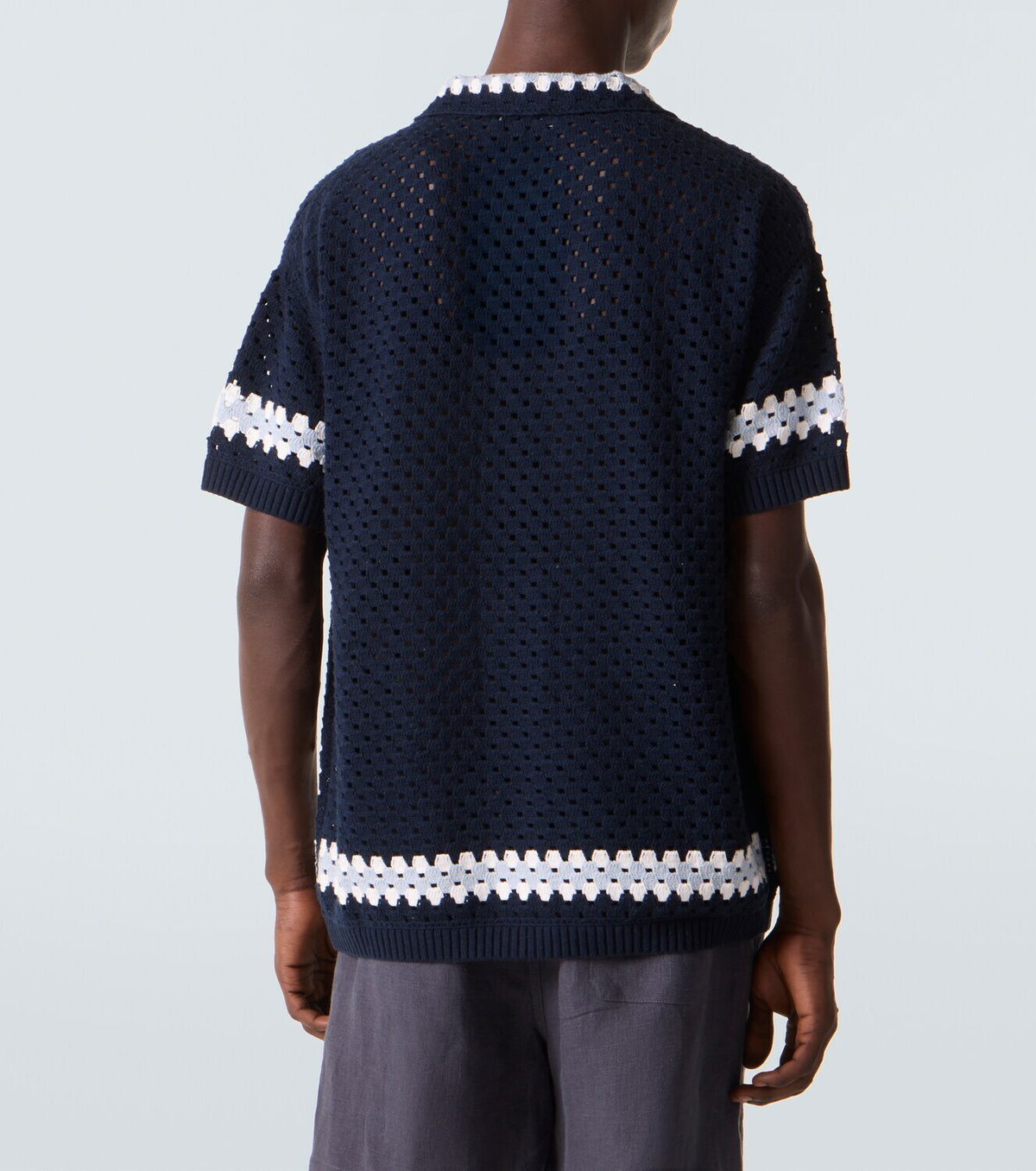 Frescobol Carioca Pinto crochet cotton bowling shirt