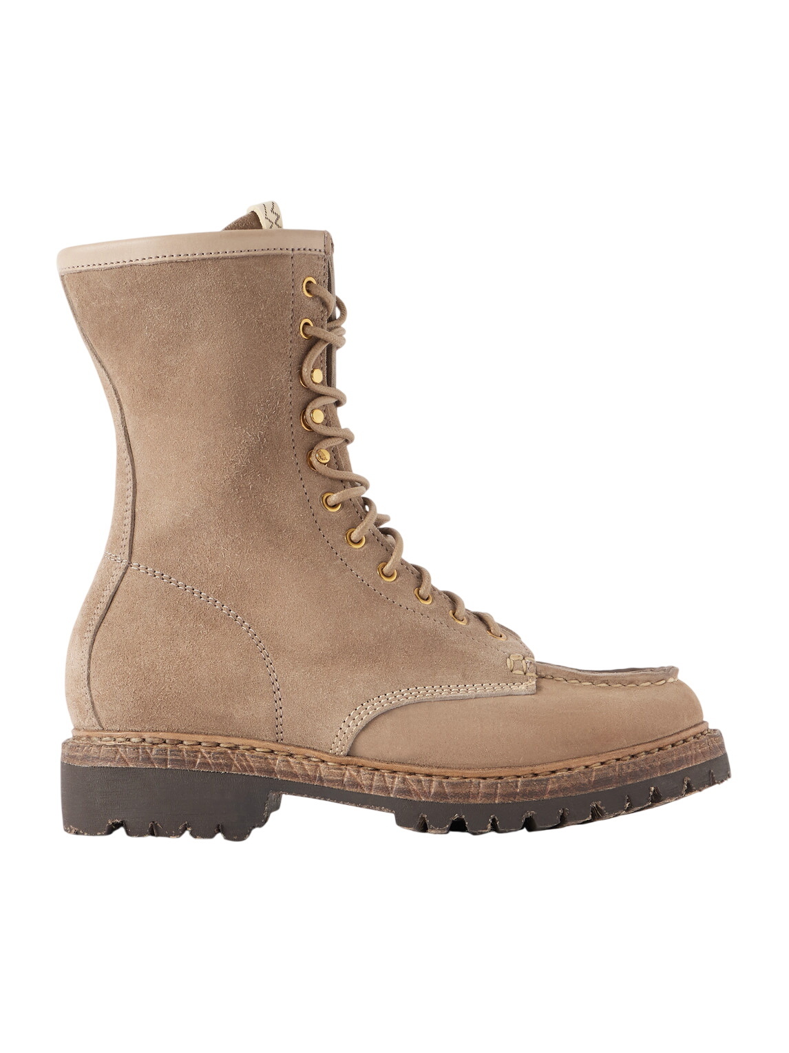 visvim - Beuys Trekker Folk Leather-Trimmed Suede Boots - Black Visvim