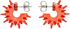 HUGO KREIT SSENSE Exclusive Red Mini Spiky Earrings