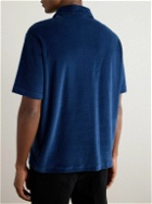 Loro Piana - Cotton and Silk-Blend Velour Polo Shirt - Blue