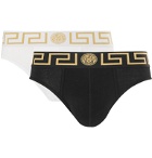 Versace - Two-Pack Stretch-Cotton Briefs - White