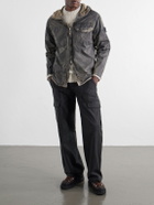 Stone Island - Garment-Dyed Printed Hooded Recycled Crinkle Reps-TC Overshirt - Green