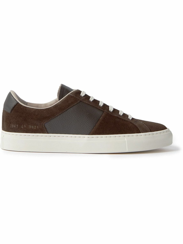 Photo: Common Projects - Winter Achilles Suede and Full-Grain Leather Sneakers - Brown