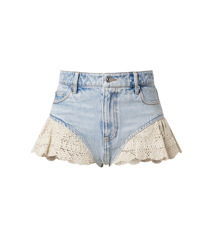 Photo: Frame Crochet denim shorts