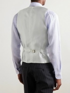 Favourbrook - Randwick Slim-Fit Double-Breasted Herringbone Linen and Silk-Blend and Satin Waistcoat - Green